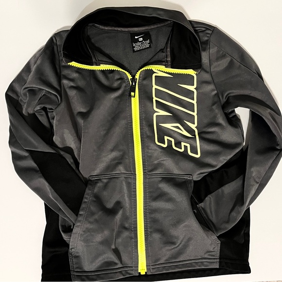 2 Nike Black and Gray Tracksuit with Neon Yellow Trim. - Picture 3 of 6